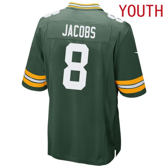 Youth Green Bay Packers #8 Josh Jacobs Nike Home Game green 2024 NFL Jersey->green bay packers->NFL Jersey